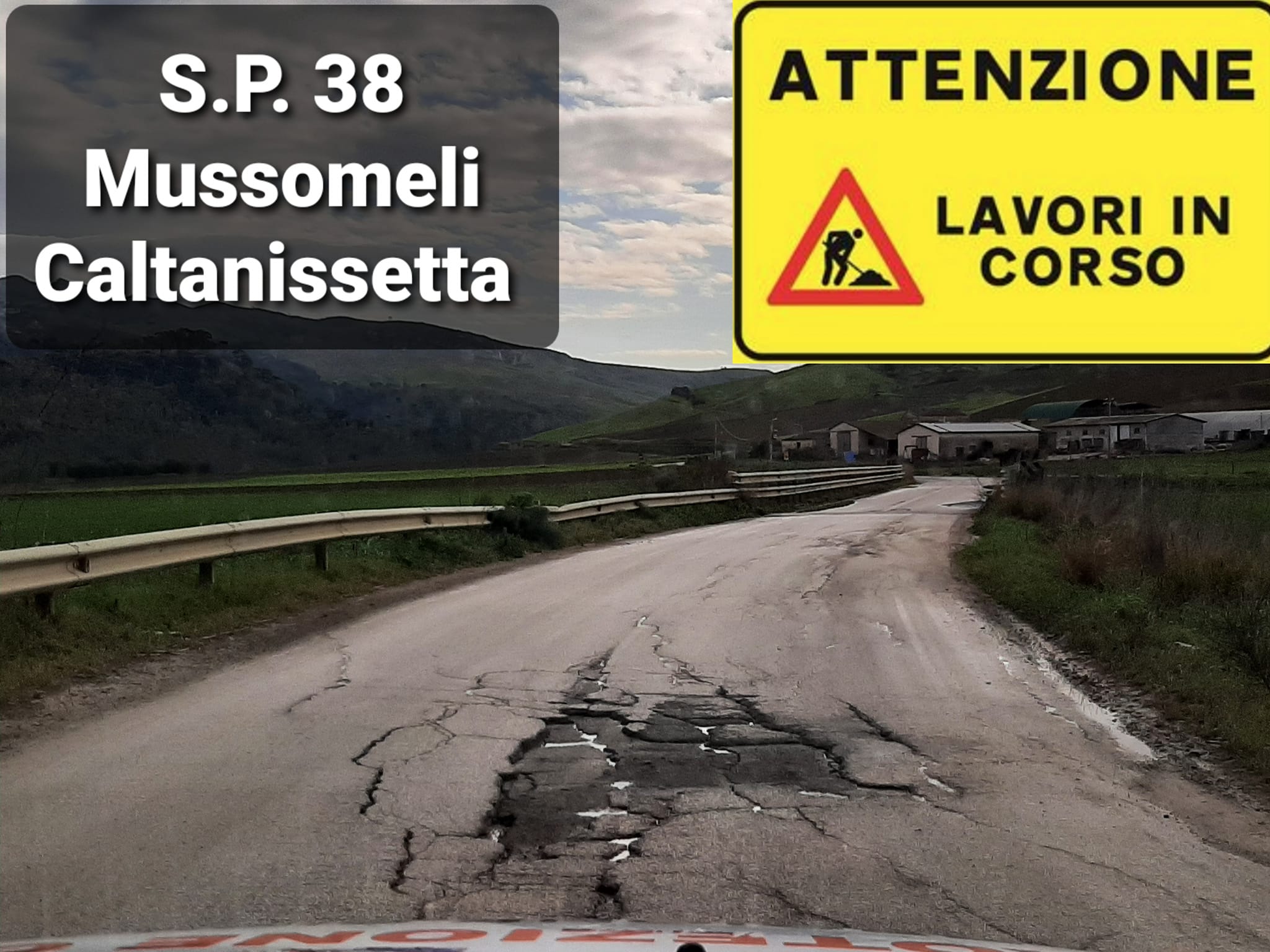 Lunedì 31 gennaio al via i lavori di manutenzione e sistemazione della Sp 38 Mussomeli – Caltanissetta