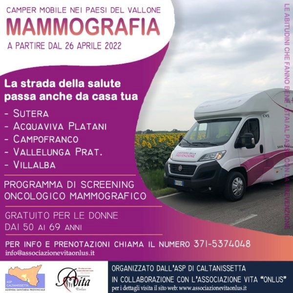 Mammografia nel Vallone. Arriva il camper. L’Associazione “Vita”  invita le donne a prenotarsi