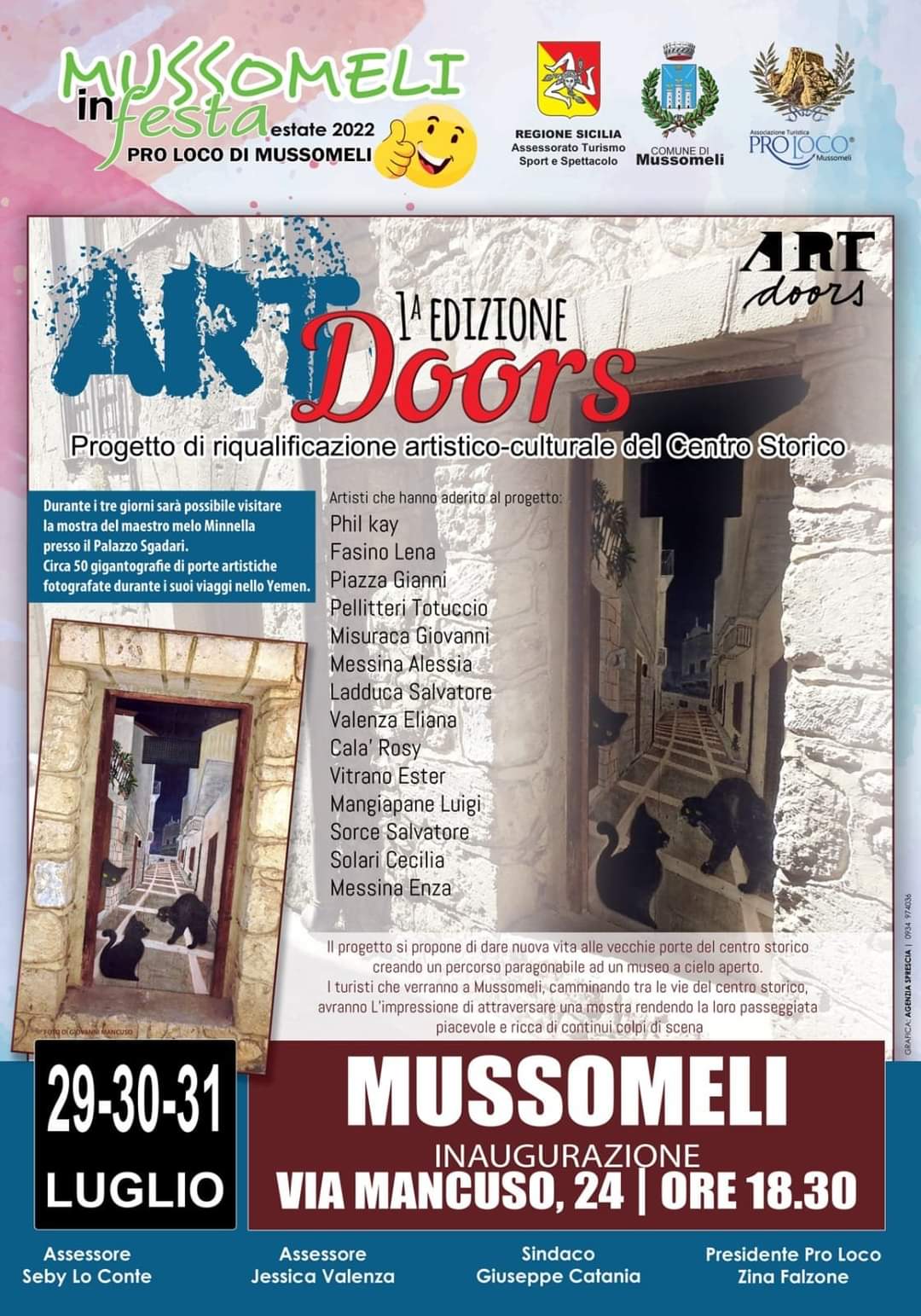 Mussomeli, riqualificazione artistico culturale Centro Storico. In azione bravissini artisti locali. Una tre giorni fra vie e viuzze del paese