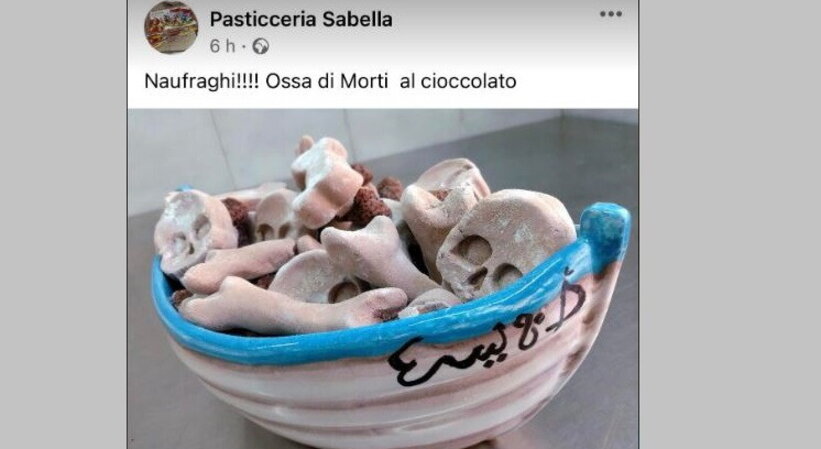 Rassegna stampa. Il dolce choc della pasticceria di Ribera: “ossa di morti” dentro un barcone di migranti