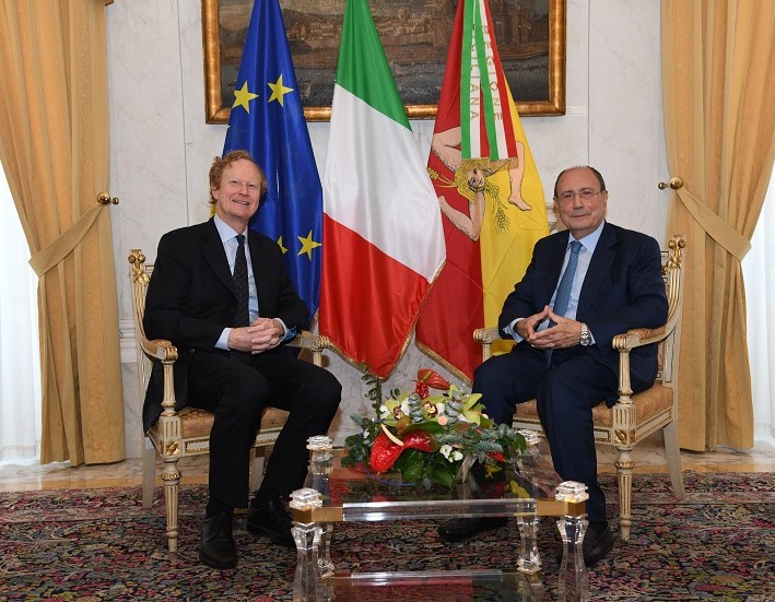 Sicilia. Palazzo d’Orléans, il presidente Schifani riceve l’ambasciatore d’Austria in Italia