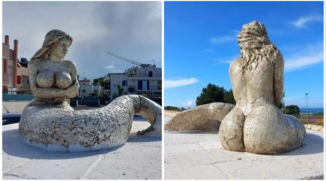 Polemica sulla statua di una sirena: “Troppo formosa”