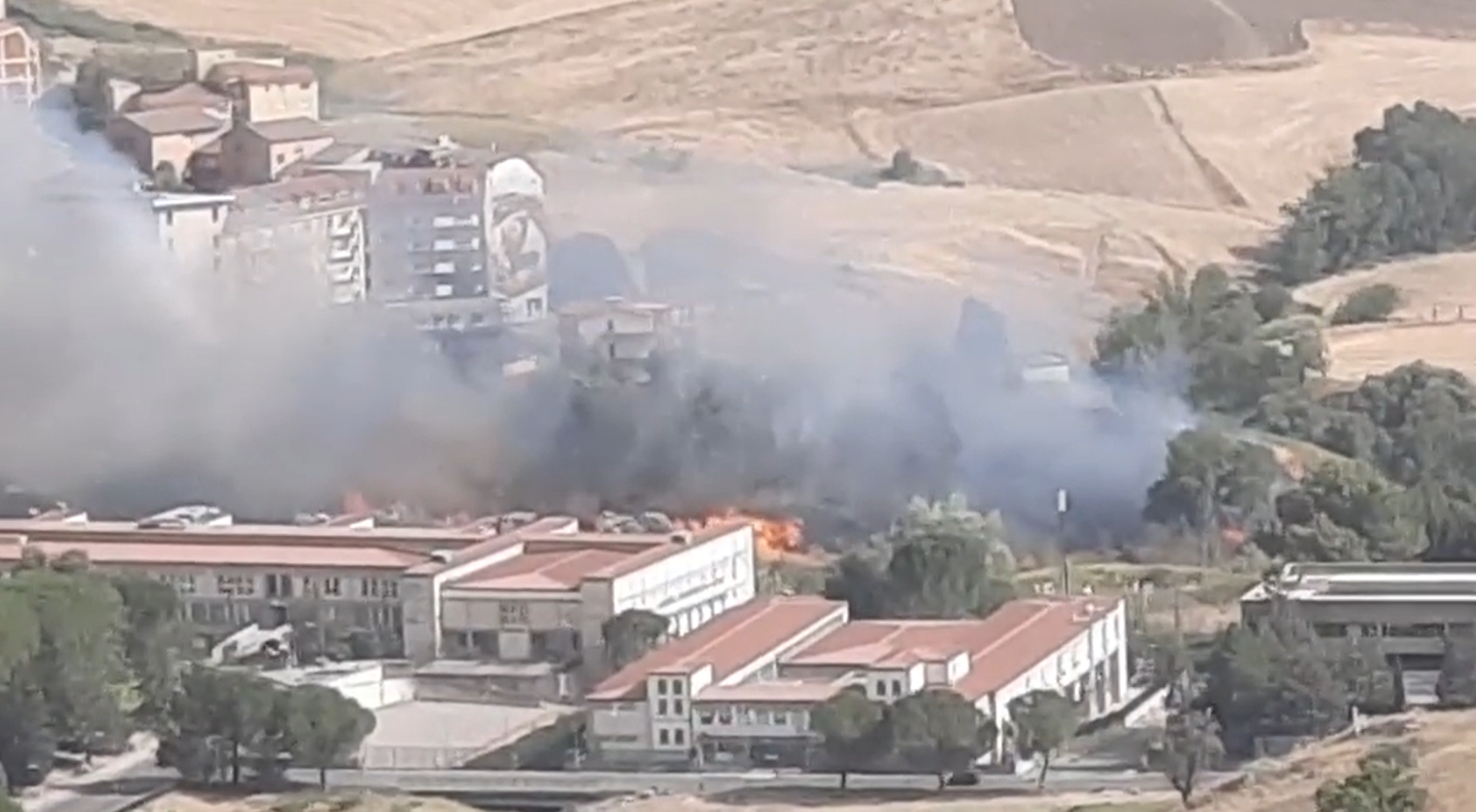 Incendi a Enna: le fiamme hanno minacciato un centro di distribuzione di giornali e carta stampata