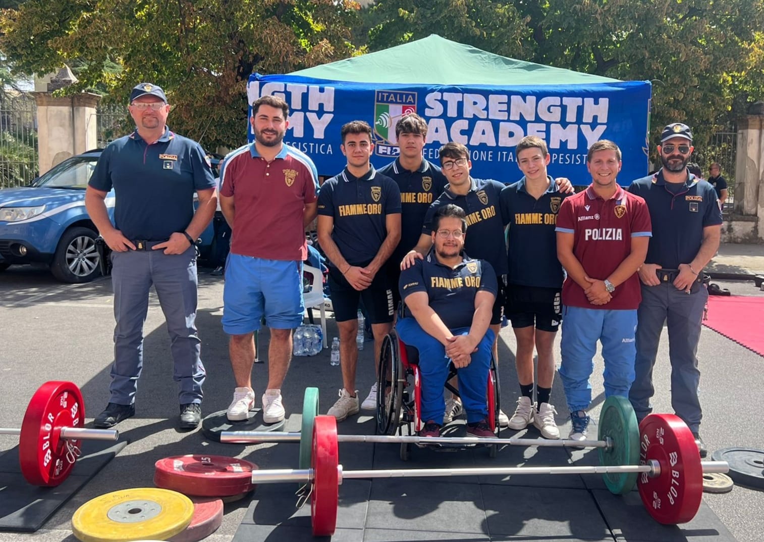 Atleti di pesistica giovanile delle Fiamme Oro della Polizia di Stato alla 3^ edizione dello Sport City Day