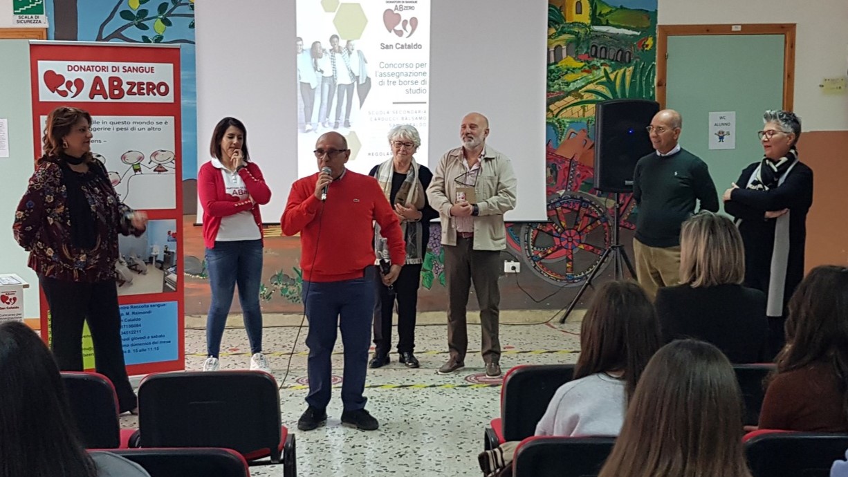 San Cataldo, studenti della Carducci premiati dall’Associazione donatori di sangue ABzero