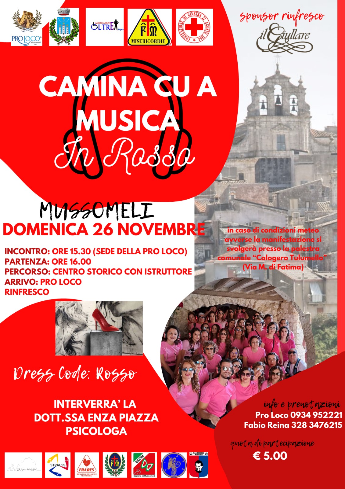 Associazioni e Pro Loco Mussomeli: “camminata in rosso”. Invito a gridare NO alla violenza sulle donne.