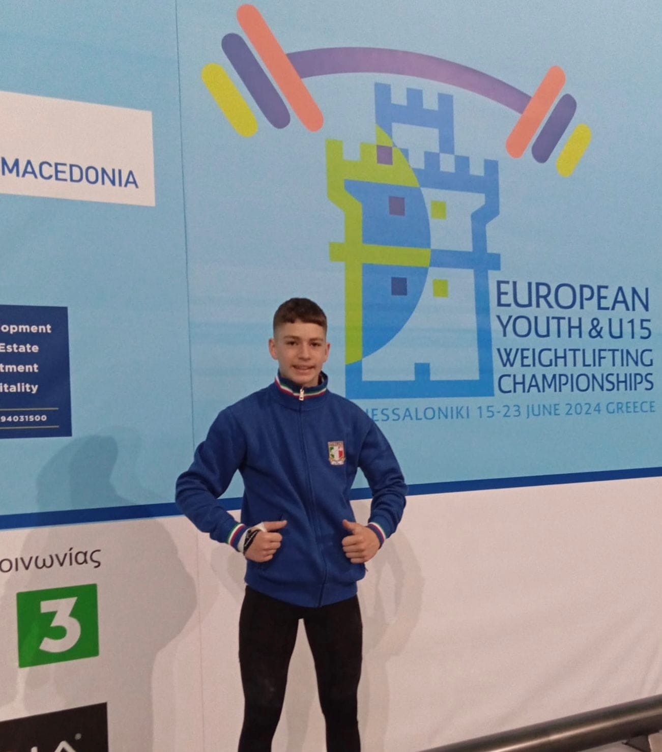 Terzo posto e medaglia di bronzo per il nisseno Mattia Riggi (Fiamme Oro) ai Campionati Europei Under 15 di Pesistica a Salonicco