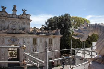 Roma, a Villa Borghese concluso restauro Esedra draghi e fontana Giardino delle Erme