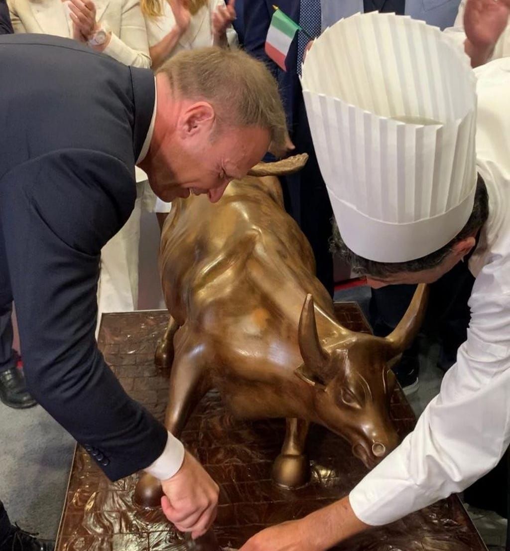 Toro di Wall Street di cioccolato, l’omaggio di Fiasconaro al Fancy Food