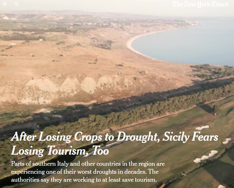 “Come dune nel deserto”. Siccità in Sicilia finisce sul New York Times