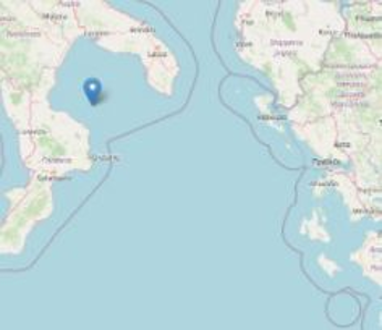 Scossa di terremoto di magnitudo 3.9 al largo Calabria