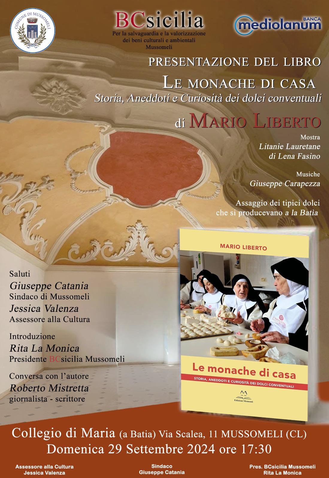 Mussomeli, “Le monache di casa”. Presentazione libro a la Batìa