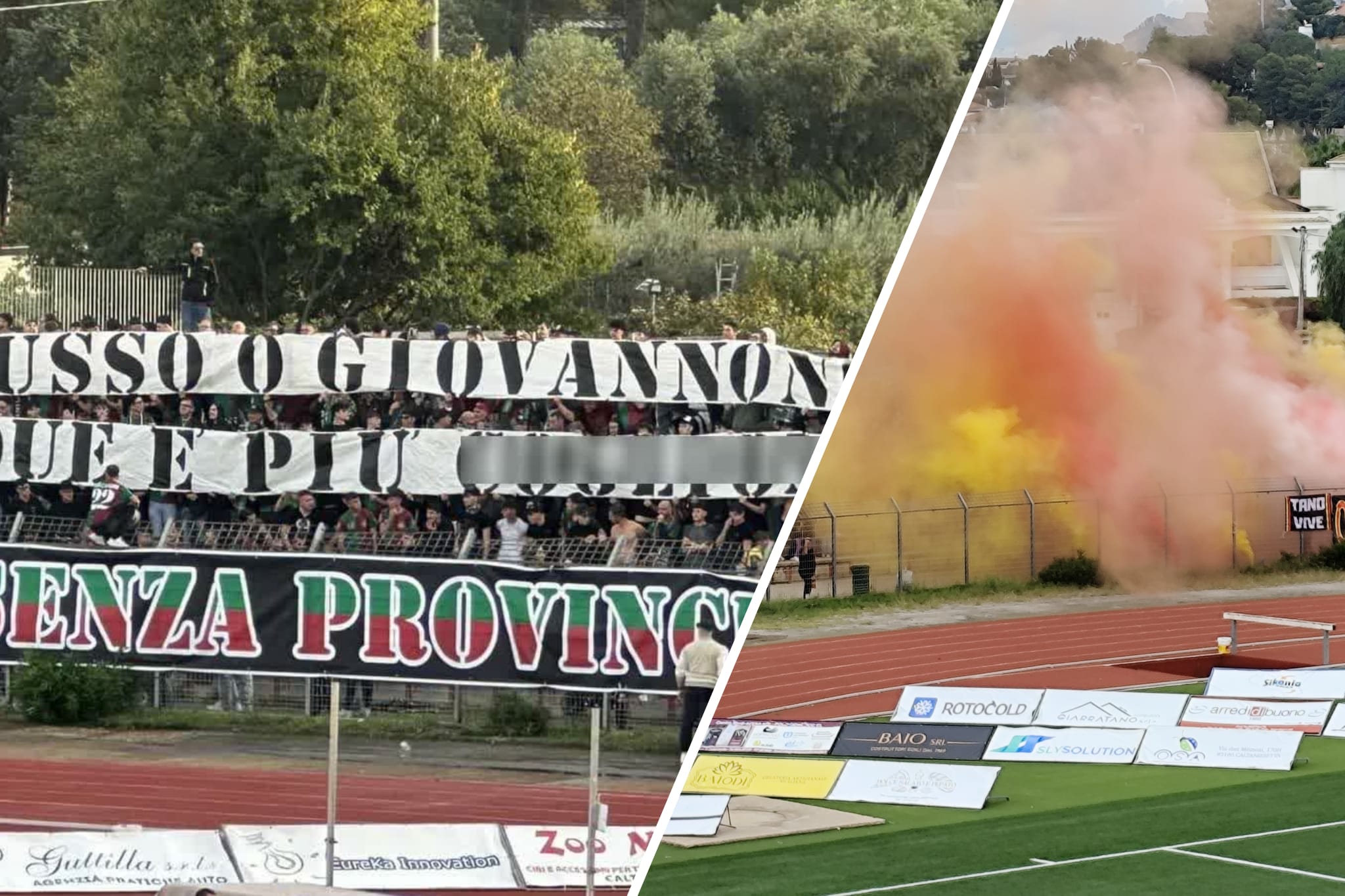 Nissa-Sancataldese, al Tomaselli lo striscione che va al di là del tifo: il trionfo del cattivo gusto