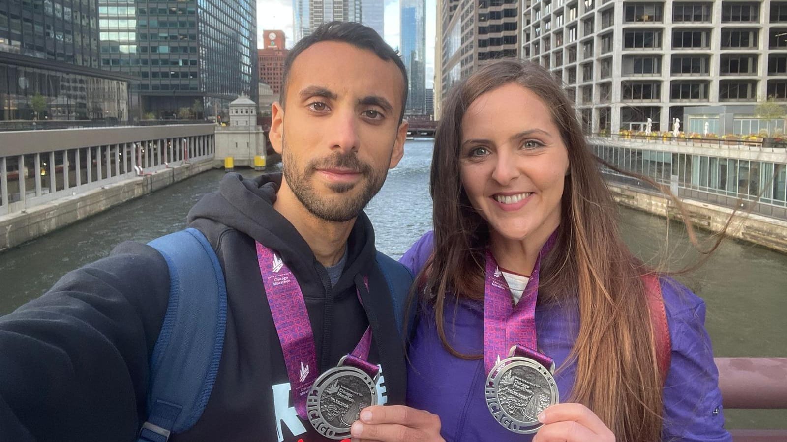 I nisseni Alessandro Limentato e Valeria Vecchio portano a termine la Maratona di Chicago Bank of America