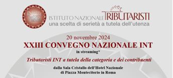 Int, mercoledì 20 novembre convegno nazionale tributaristi