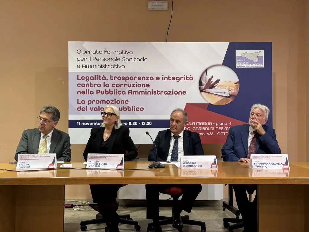 Legalità e trasparenza, confronto tra giuristi e sanitari all’Arnas Garibaldi di Catania